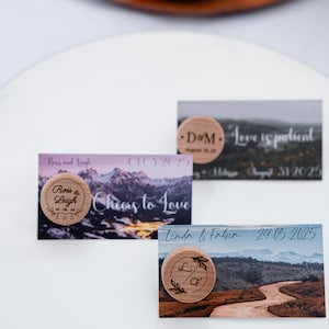Cadeaux de mariage uniques en vrac, cadeaux personnalisés pour invités de mariage en plein air, cartes de remerciement personnalisées, bouchons de bouteilles de vin gravés