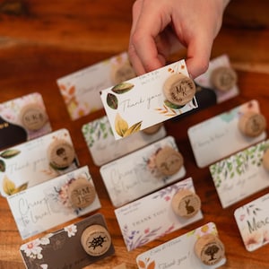 Bouchons souvenirs classiques en vrac, cartes de remerciement personnalisées, décoration florale de mariage, réservez la date de la fête de fiançailles, cadeaux d'invités de mariage
