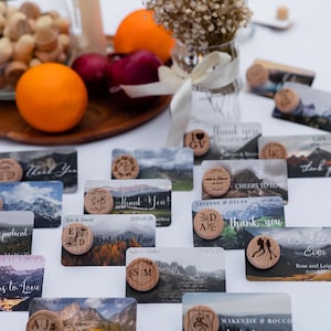 Cadeaux souvenirs de douche nuptiale en plein air en vrac, ensemble de 100 bouchons de bouteille de vin, souvenirs d'invités de mariage en montagne, cartes de remerciement classiques