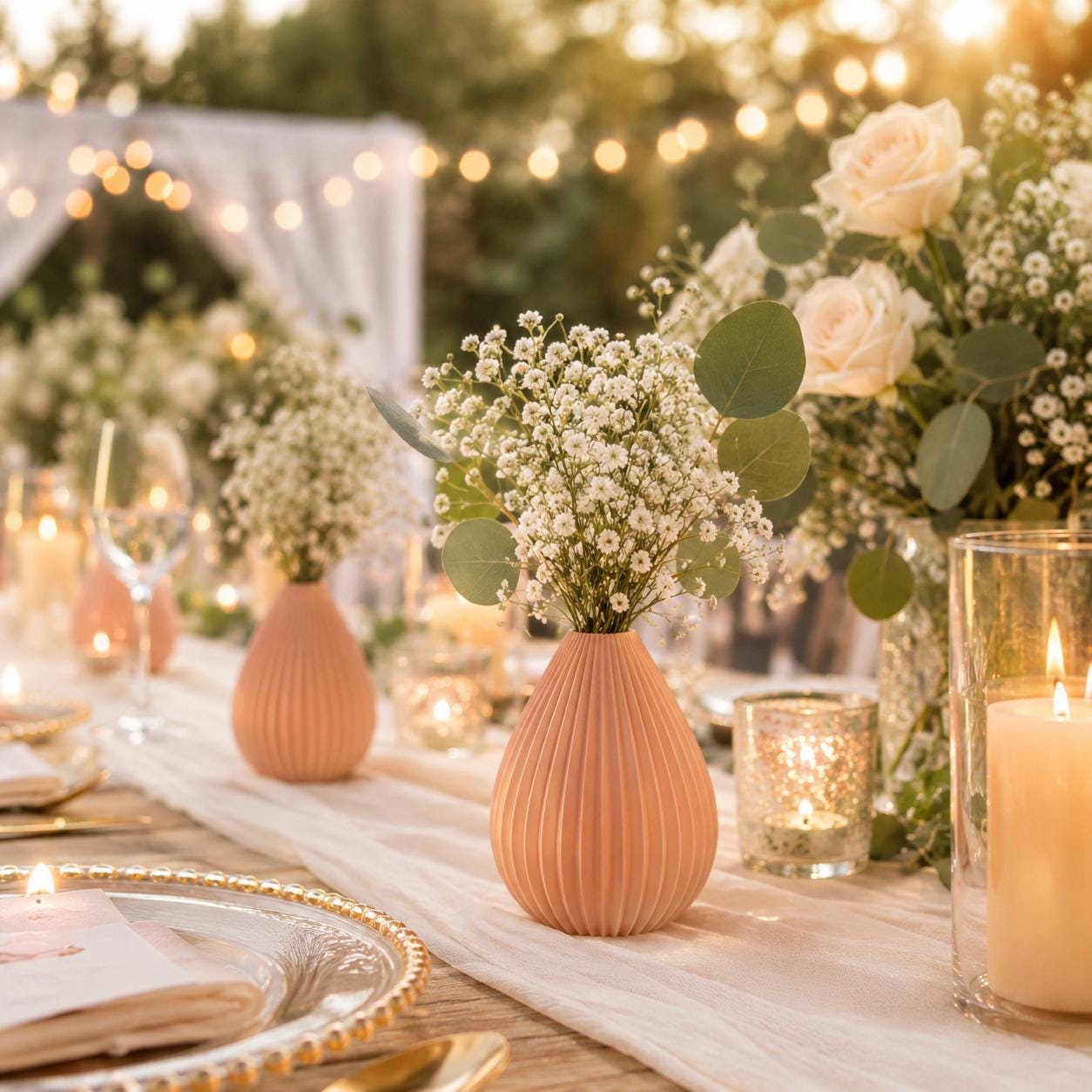 Peach Bud Vase Favor