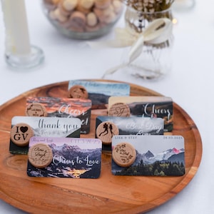 Bouchons de vin souvenir de mariage en plein air en vrac, ensemble de bouchons de vin personnalisés, réservez la date pour fête d'anniversaire, faveurs de douche nuptiale classiques