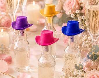 Mini sombreros de vaquero para botellas, decoración para despedida de soltera, sombreros de vaquera para bebidas, recuerdos para la fiesta de la novia.