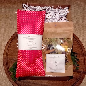 Almohada para ojos de linaza orgánica, almohada para ojos con peso y calmante de lavanda con té de hierbas, almohada de yoga, Savasana, Yoga Nidra, Yin, meditación
