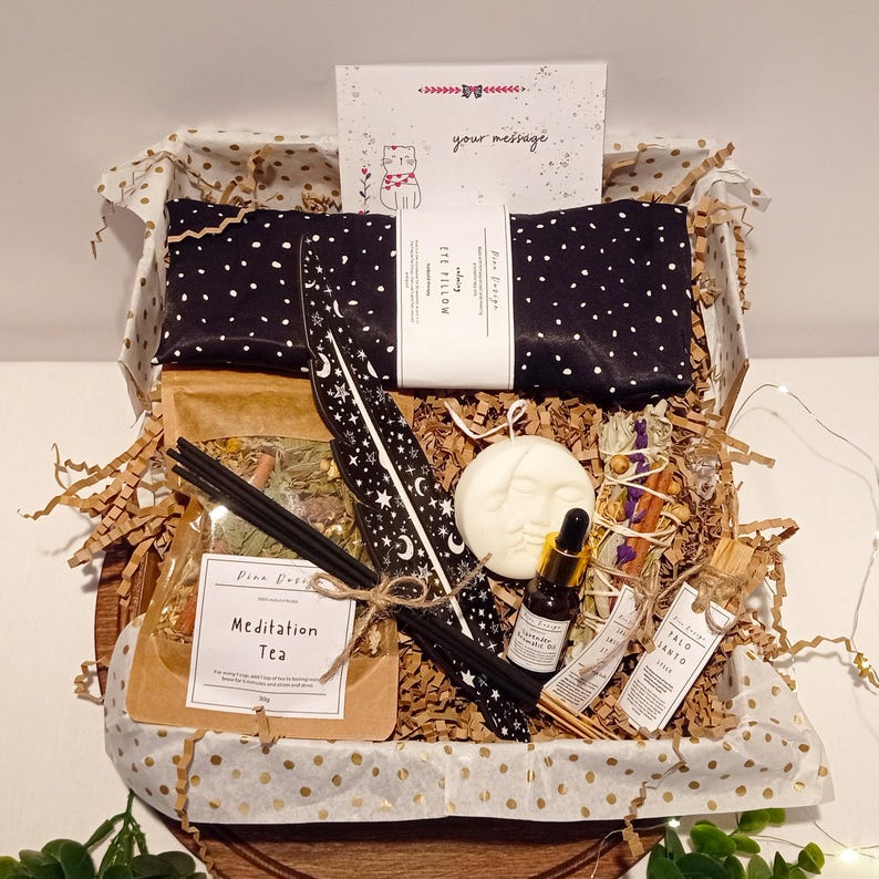 Zodiac Meditation Set, Full Moon Ritual Gift Box for Friend, Chakra ...