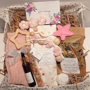 postpartum celebration gift, baby shower gift box for girl, new mom treat yourself care gift, pregnancy relaxation set, natural spa package