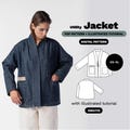 Chore Jacket Sewing Pattern Pdf (XS\u2013XL) | Unisex Workwear Kimono Style, Patch Pockets, Tie Front | A0 + A4 Instant Download | Easy Sewing