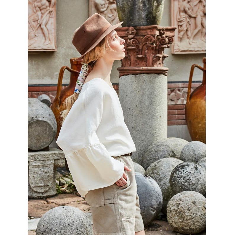 Beginner-Friendly Bloom Blouse PDF Sewing Pattern | Easy Blouse Pattern Instant Download | Digital Sewing Pattern in A0 and A4 Formats with Step-by-Step Illustrated Guide and Video Tutorial | Perfect Sewing Project for Women | Linen Blouse Pattern