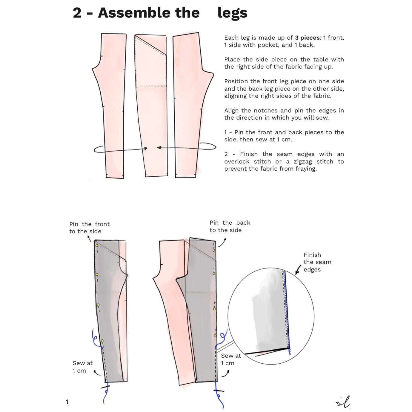 Dafne Pants Sewing Pattern PDF | Elastic Waist Pants Pattern Pdf | Easy ...