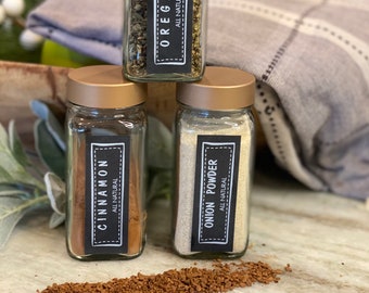 Spice jar Labels Custom Titles