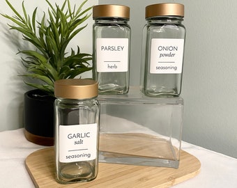 Spice Jar Labels {Minimalist Collection} Water Resistant 1.5 inch square