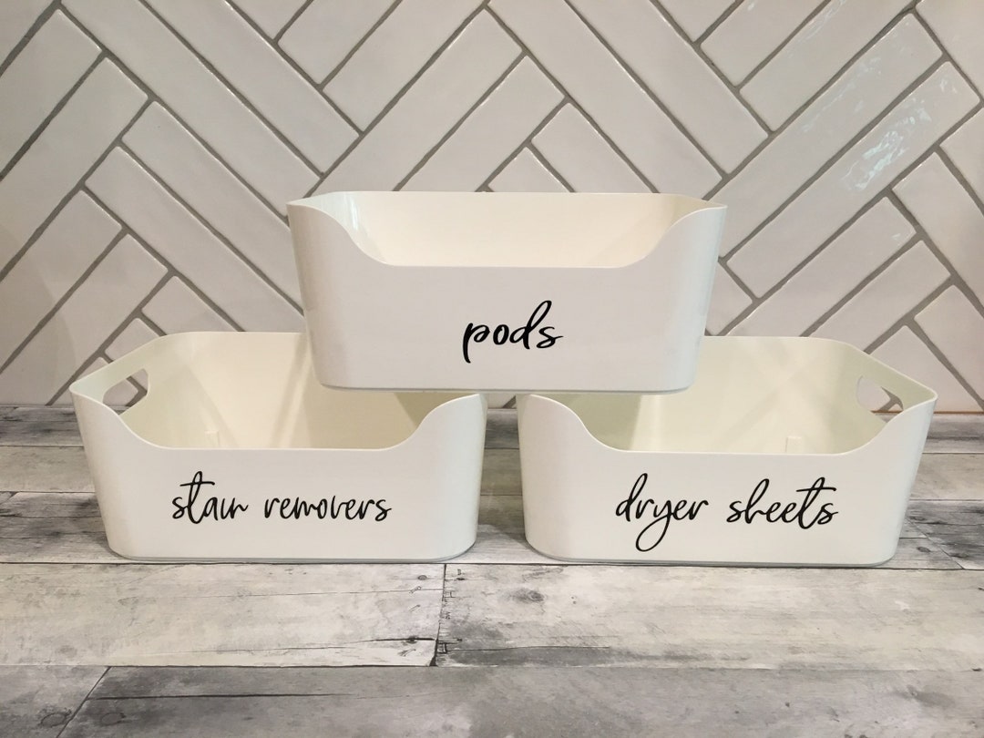 Small White Labeled Organizing Bin Etsy