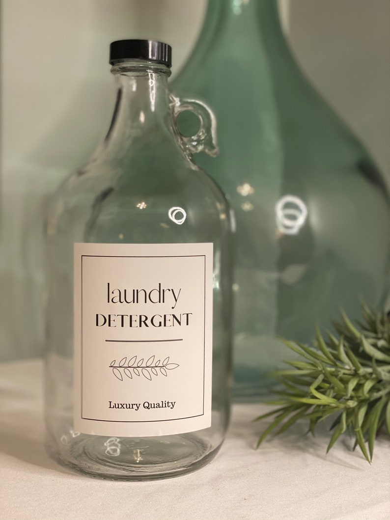 Modern Labeled Glass Laundry Detergent Jug Etsy