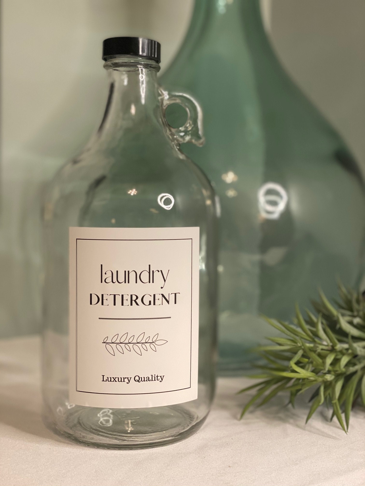 Modern Labeled glass laundry detergent jug Etsy