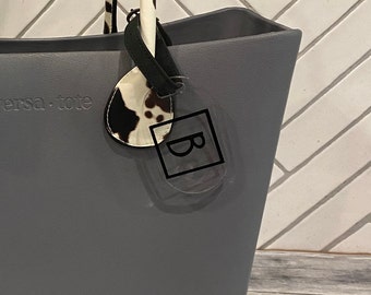 Acrylic Initial Bag Tag for Versa Tote