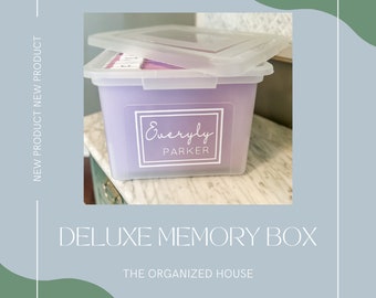 DELUXE Kids Memory Organization School Box Photo Box Papers Keepsakes