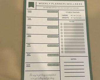 Weekly notepad planner Welness todo list pad