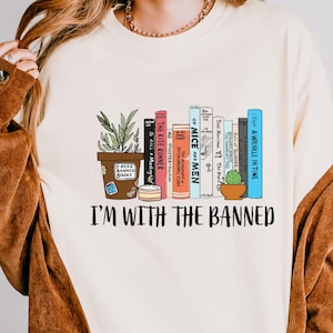 Comfort Colors Banned Books Shirt: I&#39;m With The Banned, Librarian Tee