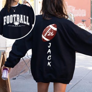 Football Mom Shirt With Kids Name & Jersey Number, Cute Football Season Mama Shirt, Gift For Football Lover Mom Shirt, Mothers Day Gift Mom