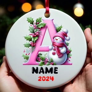 Personalized Ceramic Letter Ornament: 2024 Family Keepsake