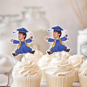 Graduate Personalized Face Cupcake Toppers