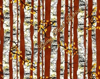 Quilting Treasures , James Meger, "Nature's Glory", #23837-R, Birch Trees, Fabric Priced Per 1/2 Yd.