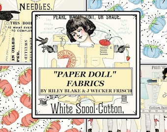 Riley Blake & J. Wecker Frisch "Paperdoll" Sewing Theme Fabrics (Selection)