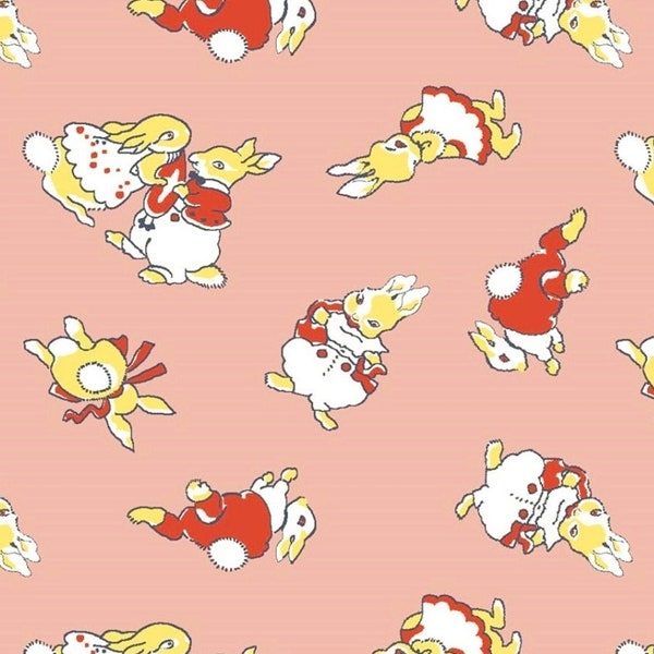 Adorable P&B Textiles "Toy Box Minatures" Little Bunnies 00134P Fabric (Select Size)