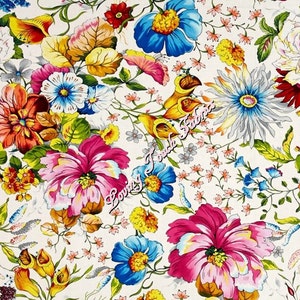 Paintbrush Studio "Fantasia" Master Floral #120-11401 Large Floral Fabric Priced Per 1/2 Yd.