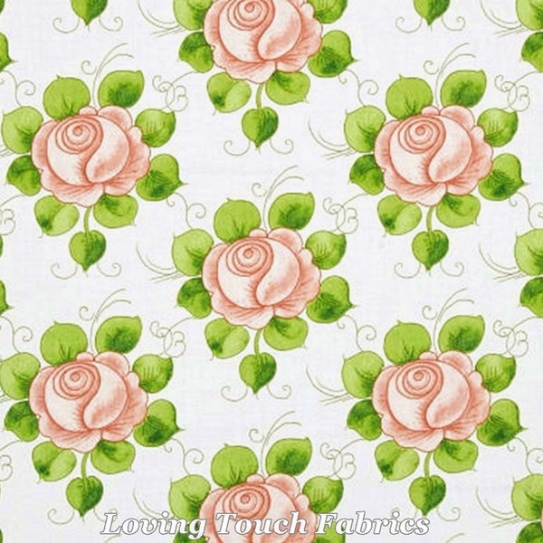 QT Frisch  "Hatters Tea Party" #26151-E Victorian Floral Roses Fabric Priced Per 1/2 Yd