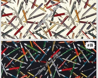Benartex & Kanvas Studio "The Mighty Pen" Law Library #05186 Ink Pens Fabrics Priced @ 1/2 Yd