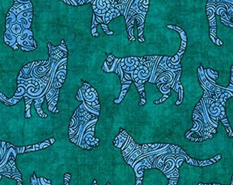 Quilting Treasures "Purr-Suasion" 26648-G Cats  Fabric Priced Per 1/2 Yard