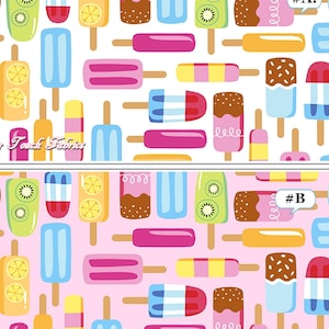 Riley Blake &quot;Rainbow Fruit&quot; #C10890 Popcycles Ice Cream Bars Fabrics Priced Per 1/2 Yd