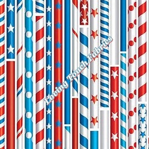 Benartex & Kanvas Studio &quot;Drawing Straws&quot; 08357-09 All American Patriotic Cotton Fabric (Select Size)