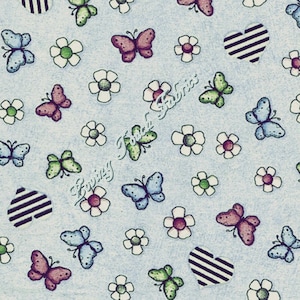 Quilting Treasures "On Top of the World" 23467-B Butterflies Hearts Fabric Priced Per 1/2 Yd.