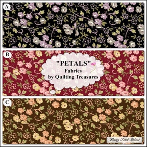 Quilting Treasures, Petals, 23073-J, 23073-M, 23073-A, Small Floral Fabrics Priced @ 1/2 Yd