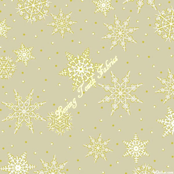 Gorgeous! Quilting Treasures Christmas "Jolly Old St. Nick" Snowflakes #23943-E Fabric Priced Per 1/2 Yd.