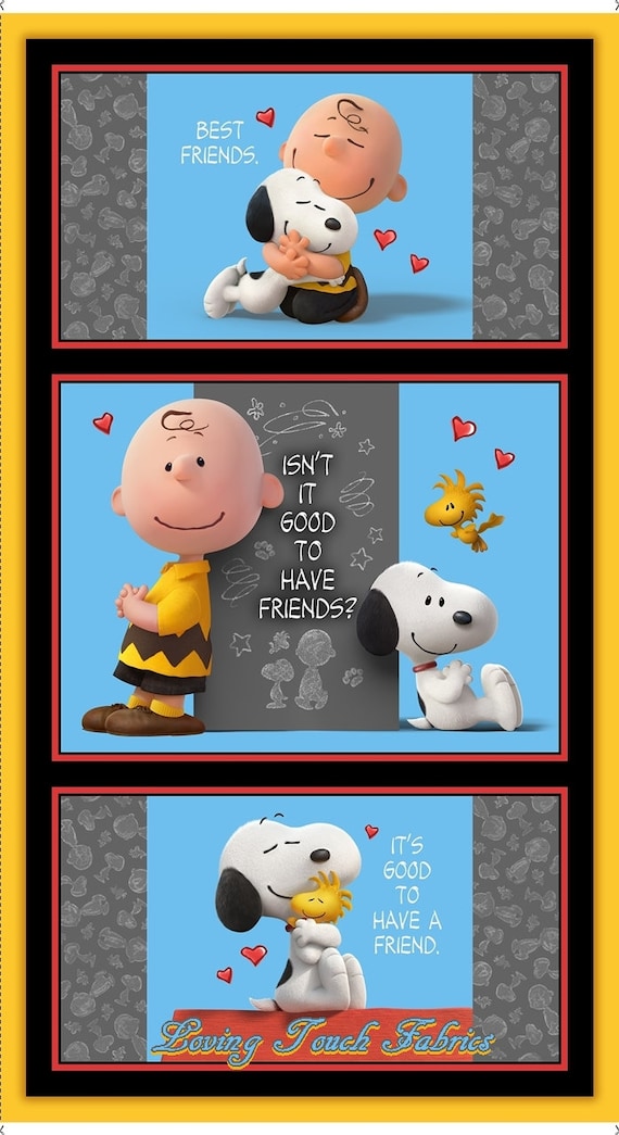 Popcorn /& Peanuts Panel By Quilting Treasures-Charlie Brown /& Gang at Movies