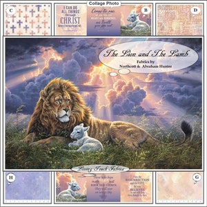 Northcott, "The Lion And The Lamb", Abraham Hunter, Bible Verses, Religious, Christian, Fabrics
