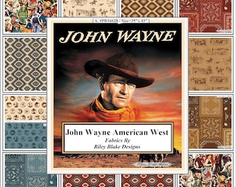 JOHN WAYNE American West, Riley Blake, Western,Cowboy Fabrics