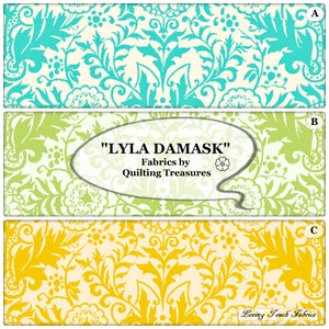 QT, &quot;LYLA DAMASK&quot;, 26106, Damask Design Cotton, Fabric Priced @ 1/2 Yd