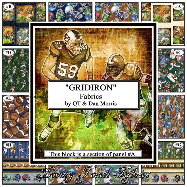 QT Dan Morris "Gridiron" Football Sports Fabrics Selection