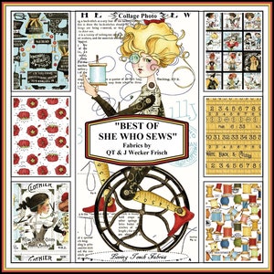 Riley Blake, J Wecker Frisch, &quot;Best of She Who Sews&quot;, Sewing Ladies, Snippets of Bible Verses, Fabrics
