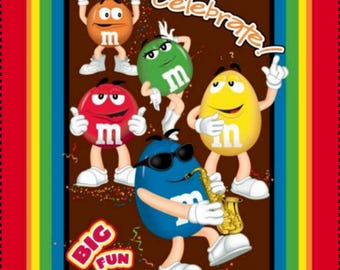 M & M Candy, Big Fun,Saxaphone, Wallhanging Fabric Panel 36"x43"
