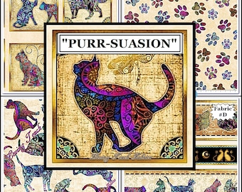 Quilting Treasures &quot;Purr-Suasion&quot;  Dan Morris Cats Fabric Collection (Selection)
