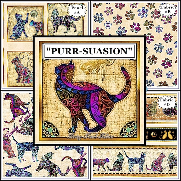 Quilting Treasures "Purr-Suasion"  Dan Morris Cats Fabric Collection (Selection)