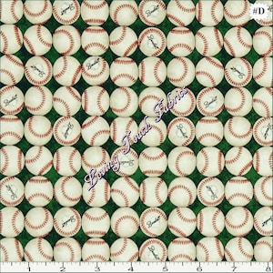 Quilting Treasures, Dan Morris, "Grand Slam", #24912-G, Baseballs, Sports, Fabric Priced @ 1/2 Yd