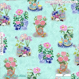 Quilting Treasures &quot;Porcelian Blossoms&quot; 28203-B by Gabby Malpas Fabric Priced per 1/2 yard
