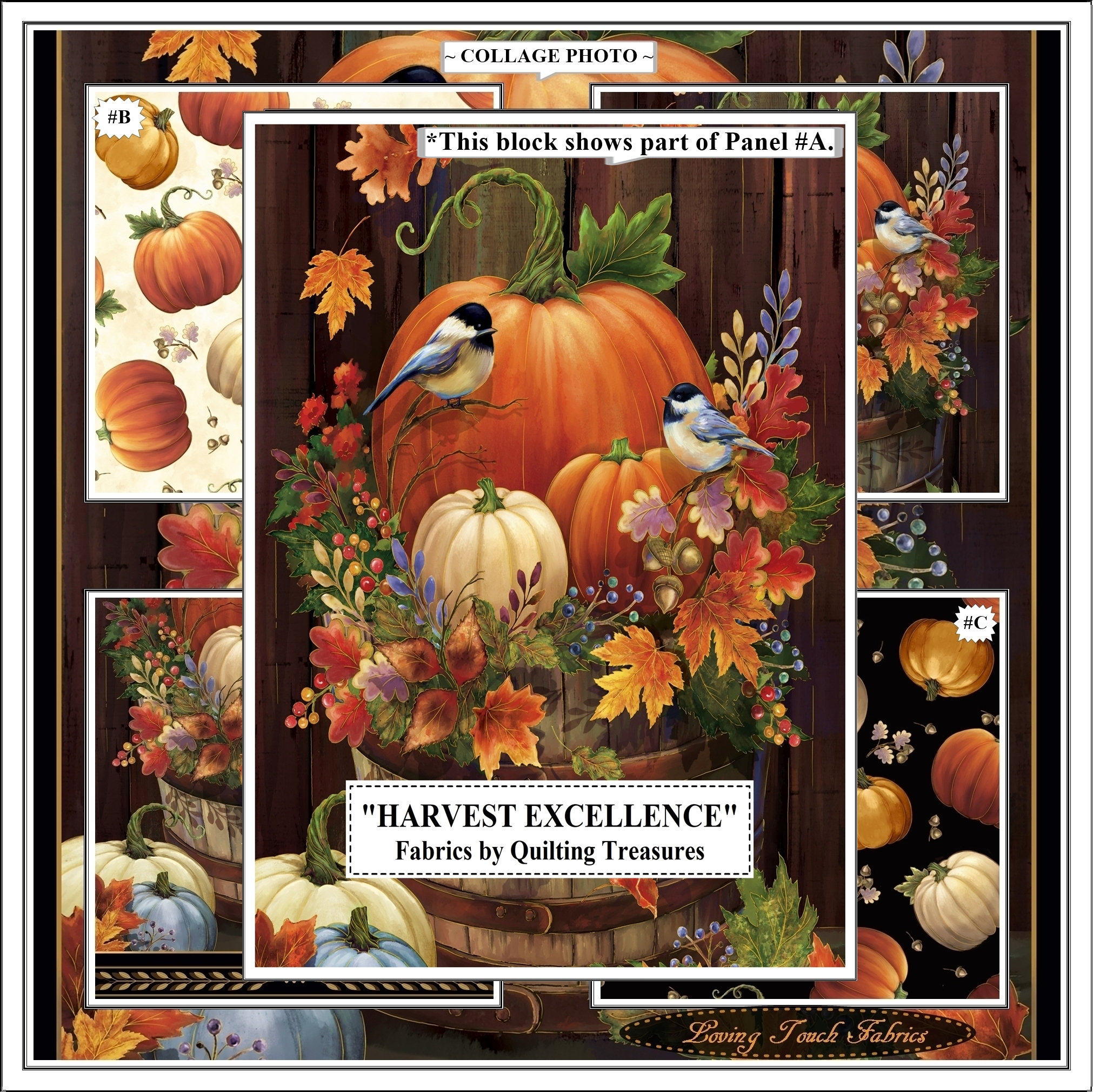 Quilting Treasures "Harvest Elegance" Fall Autumn Pumpkins …