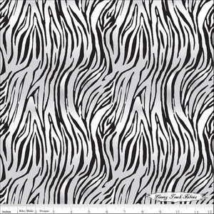 Riley Blake, &quot;On Safari&quot; C10456-White Bengal, Tiger Animal Print Cotton Fabric Priced Per 1/2 Yd