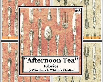Windham & Whistler Studios "Afternoon Tea" 42826 Vintage Silverware Cutlery Fabrics (Selection)